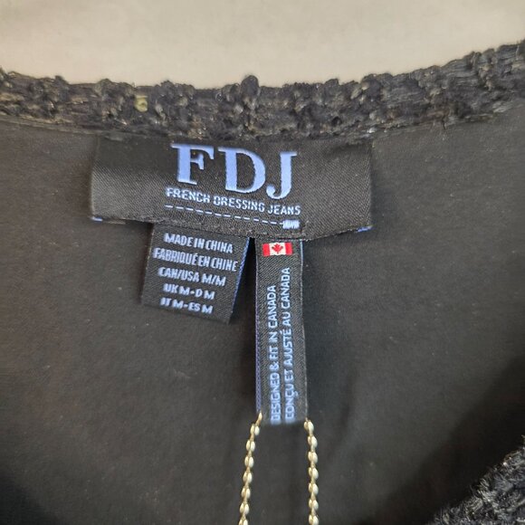 FDJ French Dressing Sequined Tunic Medium Black Sparkle NYE Dainty Fairy y2k New - Picture 4 of 7